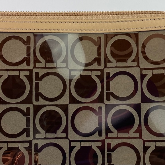 Ferragamo Monogram Handbag, PVC w/ Leather Handle, Grancini Logo, Made in Italy - Picture 11 of 16